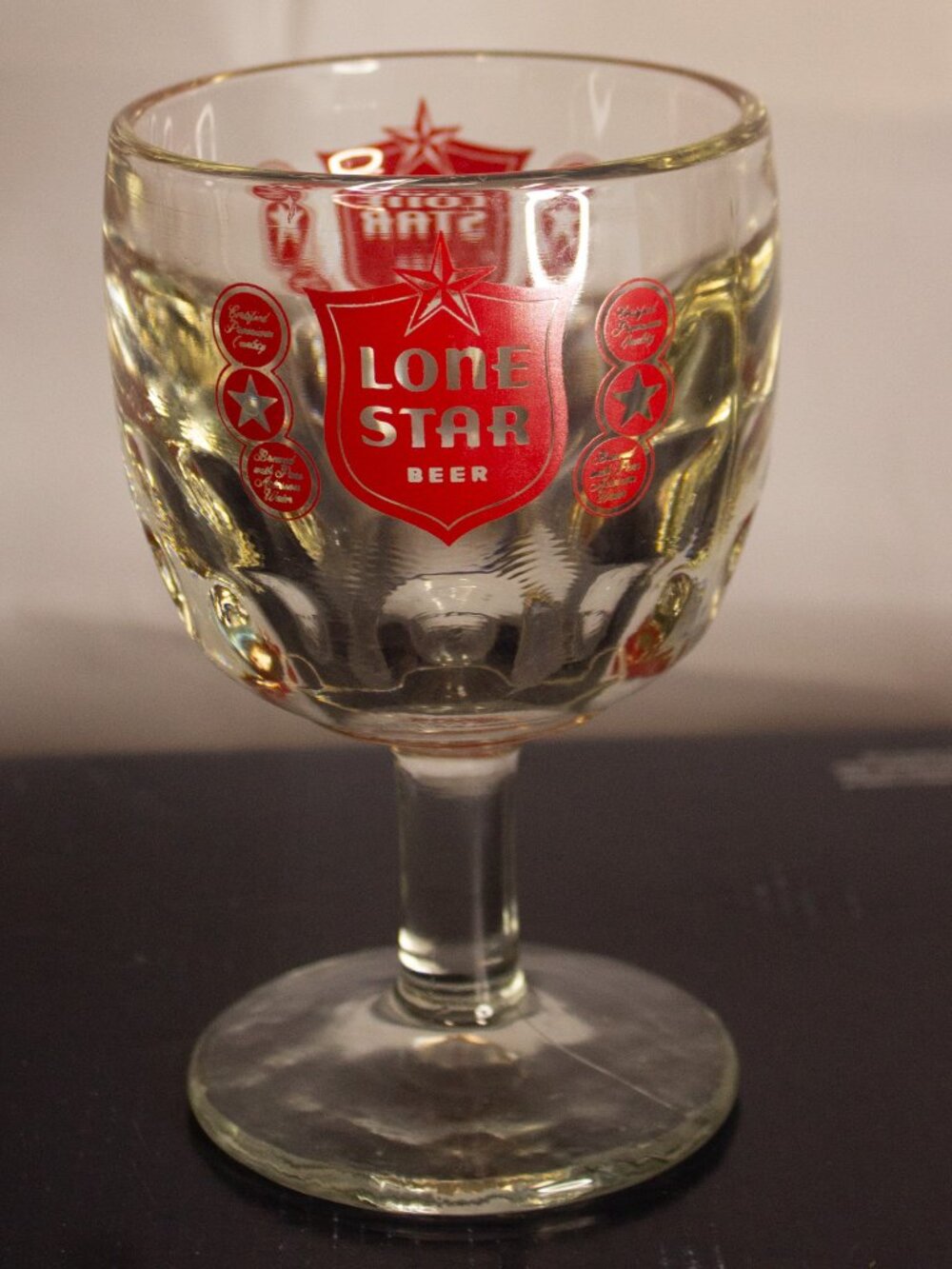 Vintage Lone Star Beer Thumbprint Goblet-8 Ounce Stem Goblet
